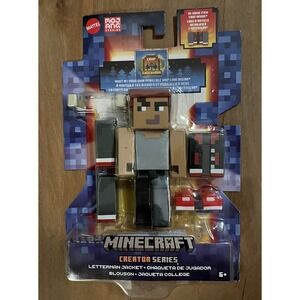 Minecraft Creator Series Letterman Jacket Figure With Code‎ Inside - New